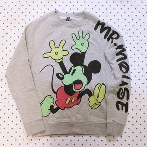 Mr. Mouse Mickey Cartoon Gray Crewneck Sweater